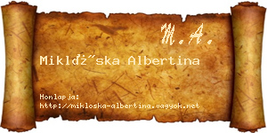 Miklóska Albertina névjegykártya